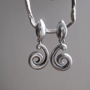 Vintage 90s EXPRESS Scroll Drop Statement Earrings